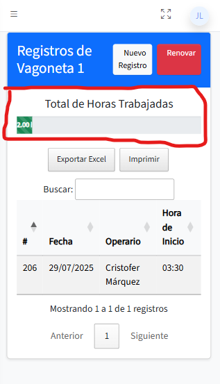 Vista barra de progreso