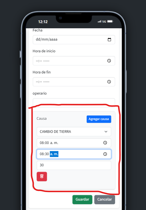 Formulario crear causa
