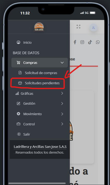 Selección solicitudes pendientes
