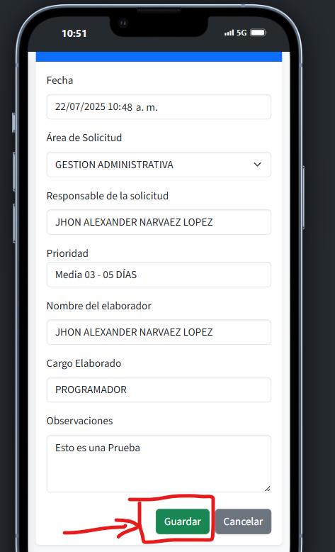 Formulario principal