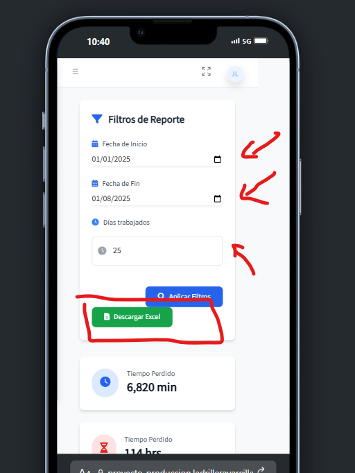 Botón descargar Excel