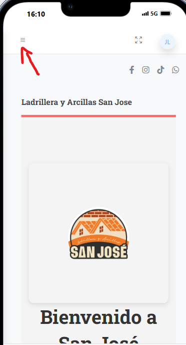 Ubicación del menú principal