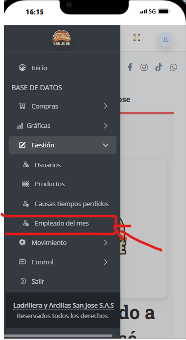 Opción Empleado del mes